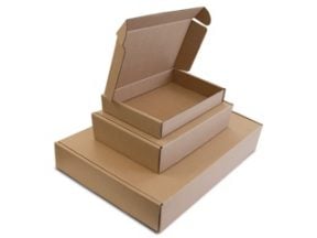 Image from Earthpack of three cardboard boxes