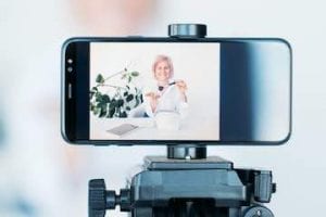 Image of a smartphone on a tripod