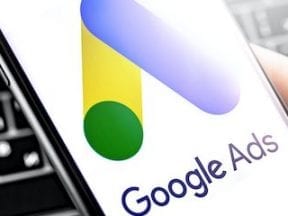 Image of Google Ads logo on a smartphone