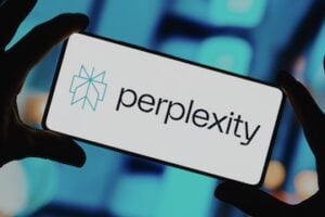 Perplexity logo on a smartphone screen