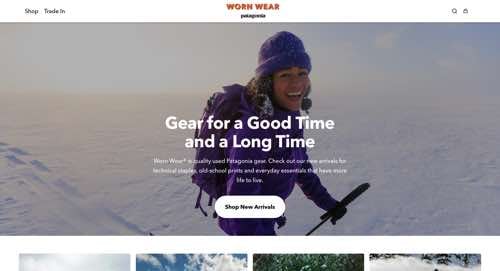 Home page of Worn Wear by Patagonia