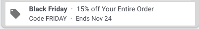 Screenshot of a "Black Friday sale" promotion asset.